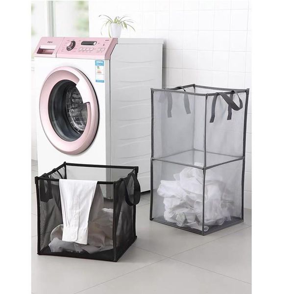 

laundry bags mesh foldable kitchen hamper basket dirty clothing organizer book underwear container bin