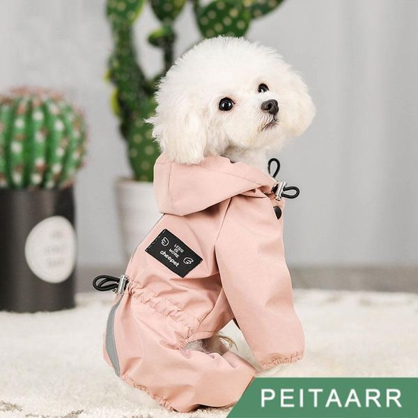 

dog apparel [peitaarr]pet clothing outdoor supplies raincoat rainproof windproof reflective nighttime safety warm jacket adjustable size