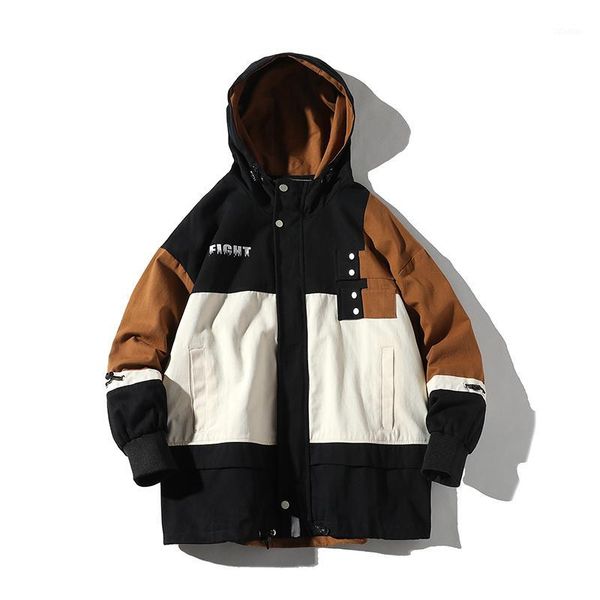 

men's jackets vintage jacket men autumn jaqueta masculina white background spelling color loose coat japanese streetwear floral male, Black;brown