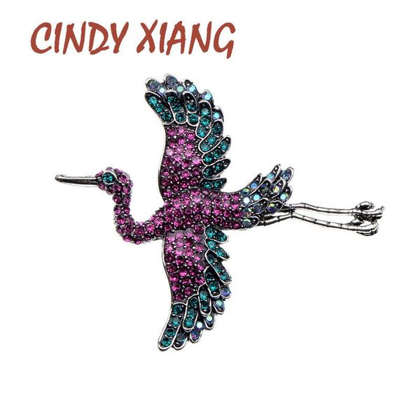 

pins, brooches cindy xiang rhinestone flying large bird for women 2 colors available coat pin animal design jewelry high quality, Gray