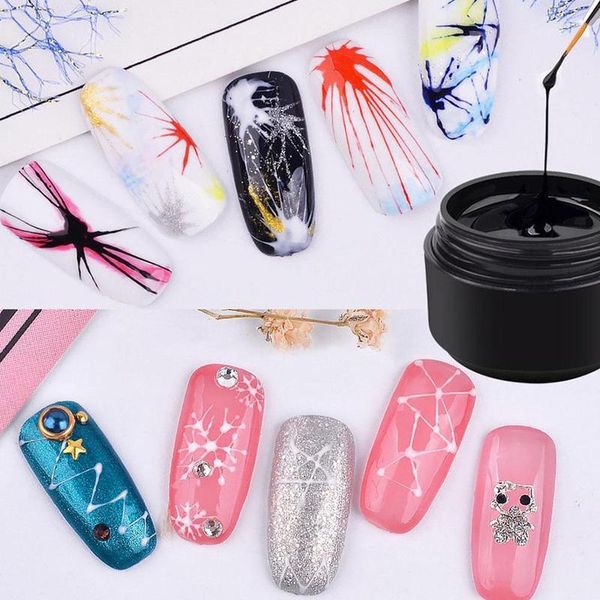 

nail gel 3d painting spider art polish set silk creative web line varnish drawing uv lacquers liner decor, Red;pink