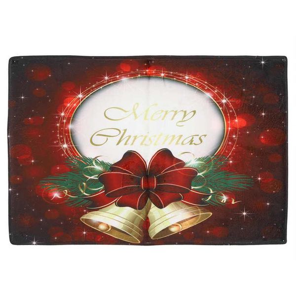 

carpets rug modern christmas bell pattern mats non-slip floor for kitchen bathroom decoration 90x60cm
