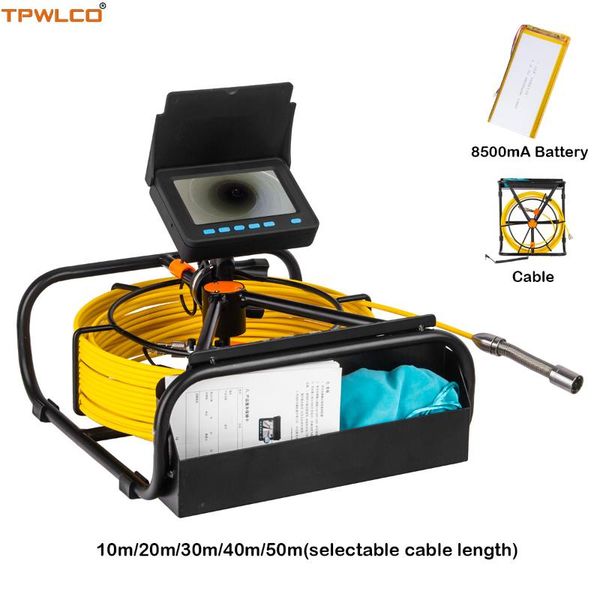 

10-50meter cable 4.3inch waterproof pipe inspection camera video system 17mm industrial drain 8500ma battery ip cameras