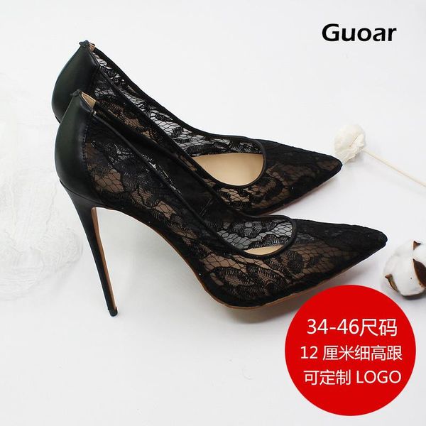 

dress shoes lace hollow shallow mouth pointed large chengdu women's high heel single, Black