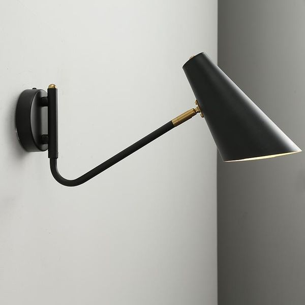 

wall lamp industrial adjustable with switch creative reading bedside vintage retro led e27 lights fexible black gold zm914