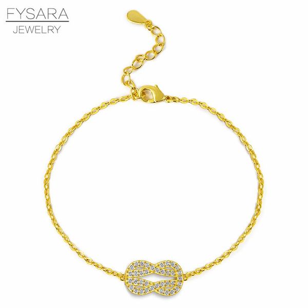 

link, chain fysara eight design crystals charm bracelets for women link silver rose gold color luxury, Black