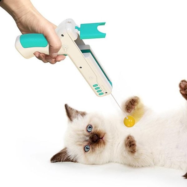 

cat toys funny interactive toy with feather&ball original stick gun for kittens puppies small dogs pet products drop