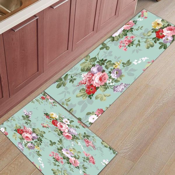 

carpets pink flowers leaves pattern plant kitchen rug floor mats for living rooms bedroom door entrance decor carpet