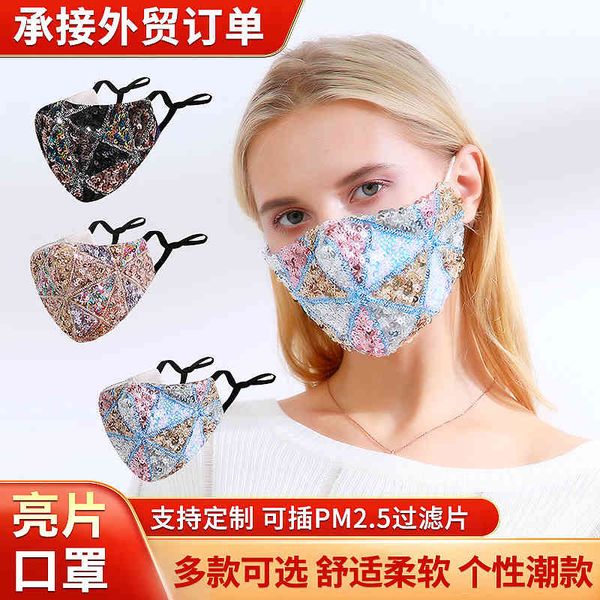 

masks colorful personality sequin cotton women's fashion breathable warm color cotton