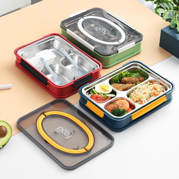 

dinnerware sets microwave lunch box 304 stainless steel sealed storage container children kids school office portable bento