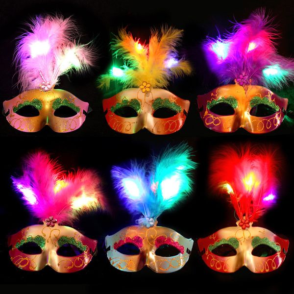

mask sun glow feather light painted princess bar party dance