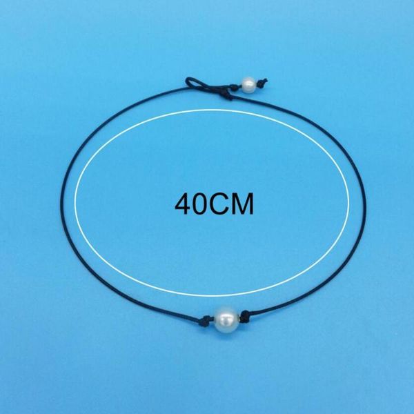 

chokers women minimalist imitation faux pearl choker leather rope necklace jewelry, Golden;silver