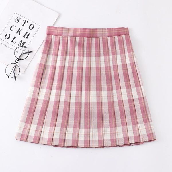 

skirts raspberry color jk pleated skirt 43cm summer thin women cosplay japanese schoolgirl, Black