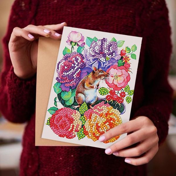 

greeting cards diy diamond painting flowers birthday festival blessing gifts christmas halloween handmade