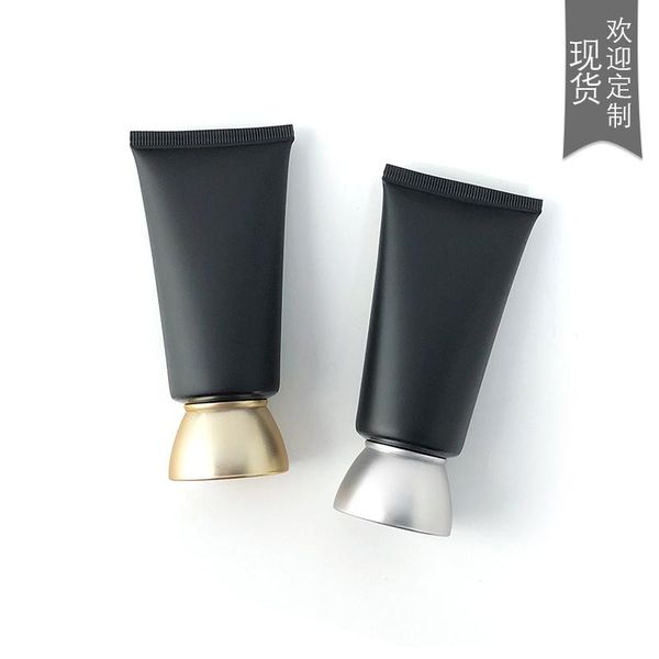 

storage bottles & jars 50g empty soft tubes,matte black facial cleanser hose tube, squeeze butter cosmetic container,gold,silver scr