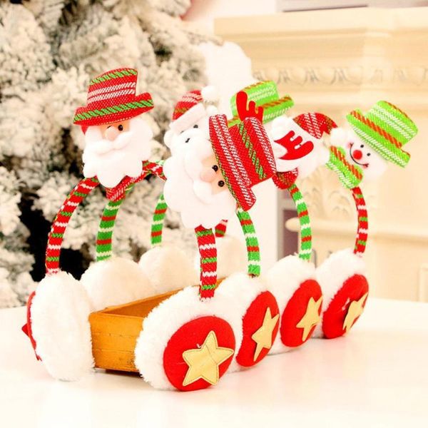 

berets santa claus earmuffs christmas cute knitted plush girls children's style, Blue;gray