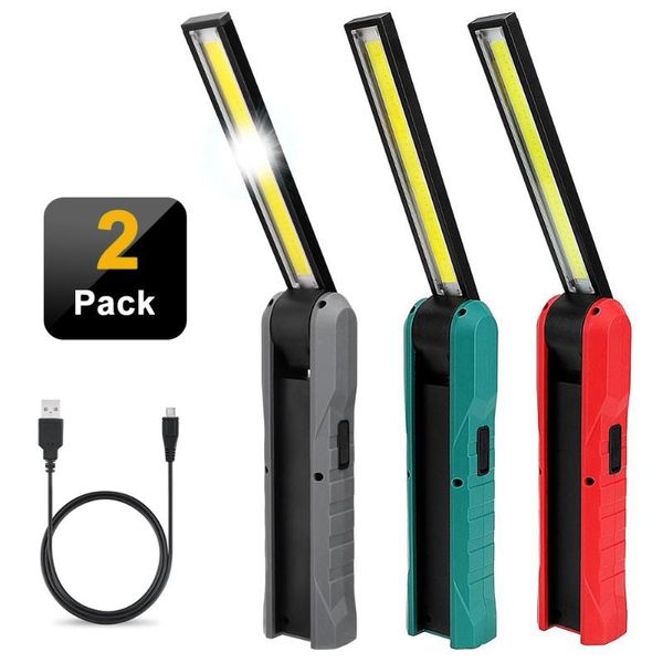 

portable lanterns led cob work light usb rechargeable magnetic torch flexible inspection hand lamp worklight outdoor spotlight