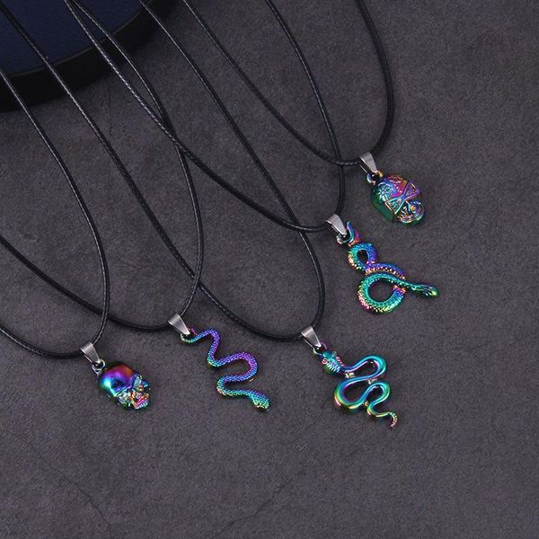 

pendant necklaces vintage goth harajuku snake aesthetic y2k neck chain necklace for women fashion jewelry 90s halloween gifts, Silver