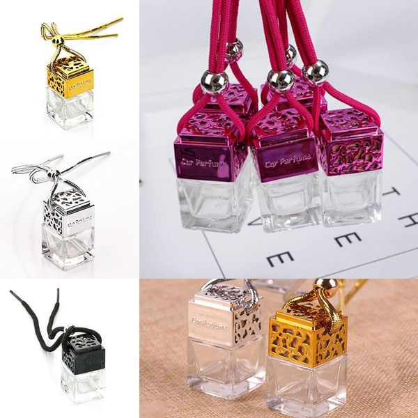 

2022 car perfume bottle car hanging perfume bottle air freshener essential oils diffuser empty bottle cartoon accessories, Blue
