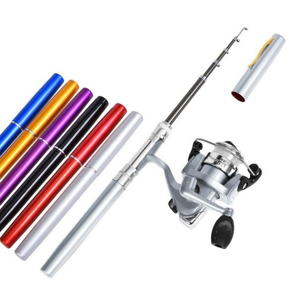 

mini pen appearance fishing rod portable rotating wheel 1 piece winter outdoor accessories boat rods