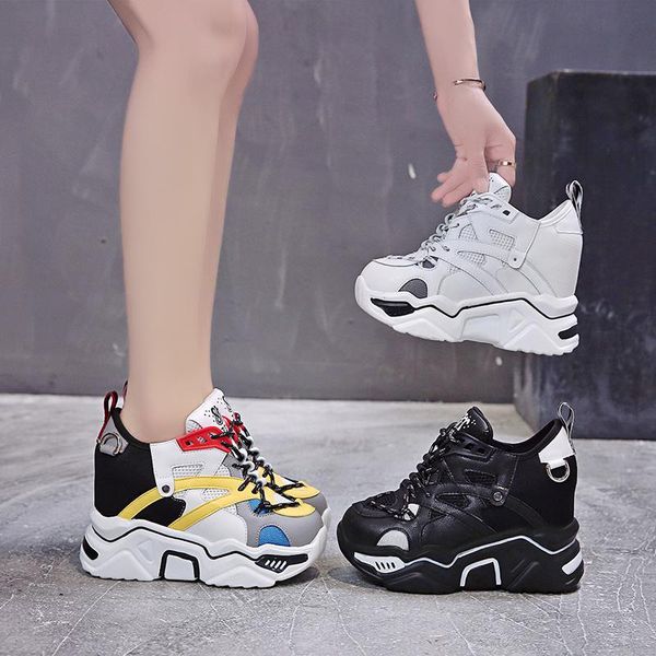 

boots 2021 sneakers women 34-39 platform white horsehair shoes casual breathable soft woman chunky, Black