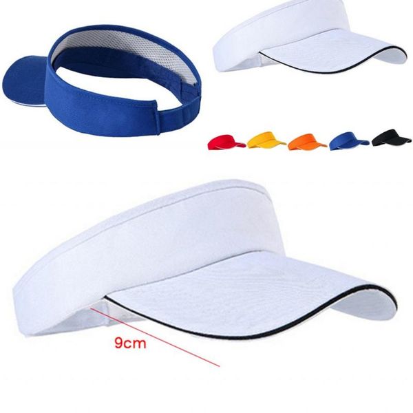 

outdoor hats 2021 empty visor cap women sunscreen man cotton adjustable for running tennis golf wholesale, Black;white