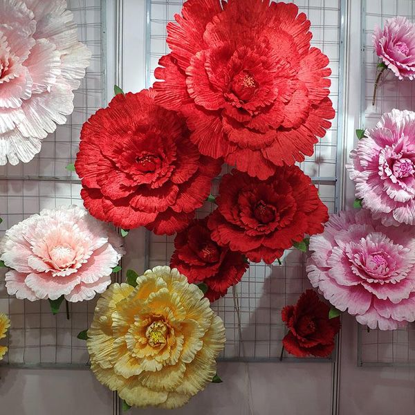 

40/50/60/80cm large artificial flowers peony wedding background decorative flower branches silk wall for home decoration & wreaths