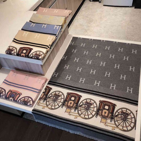 

and new family imitation cashmere shawl women's scarf temperament thickened warm bib carriage, Blue;gray