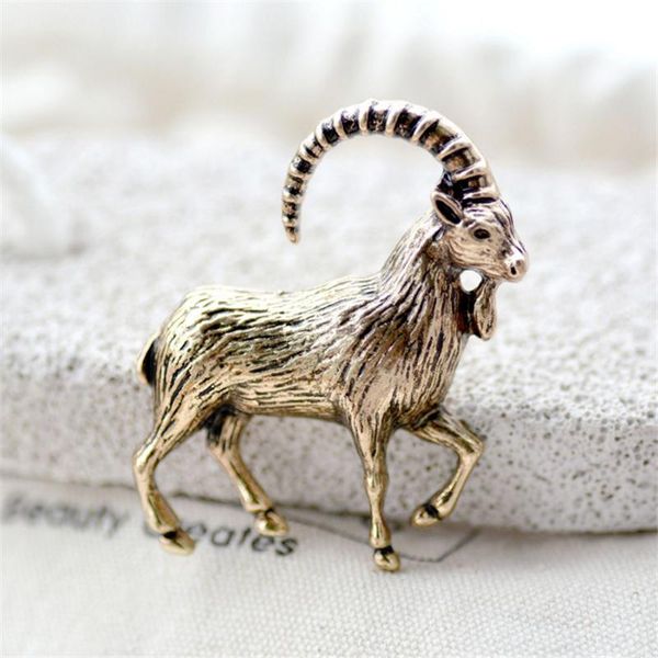 

pins, brooches retro antelope animal jewelry gold silver color alloy goat brooch for women men coat suit scarf badge pin accessories, Gray