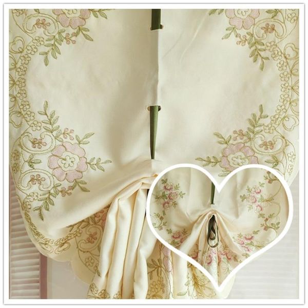 

high-grade embroidery curtains beautiful roman curtains. golden rope embroidered balloon curtain. finished curtain & drapes