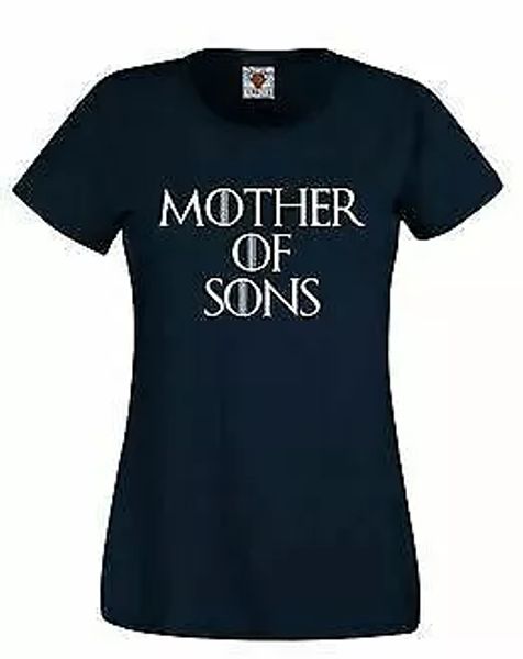 

mother of sons slim-fit women's t-shirt mum mothers day gift funny dragons, White;black