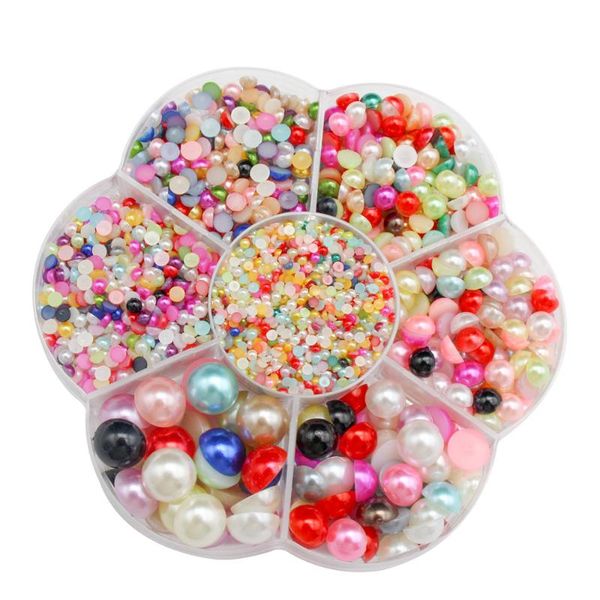 

nail art decorations wholesale color semicircle flat bottom abs imitation pearl clothing accessories diy mobile phone jewelry material boxed, Silver;gold