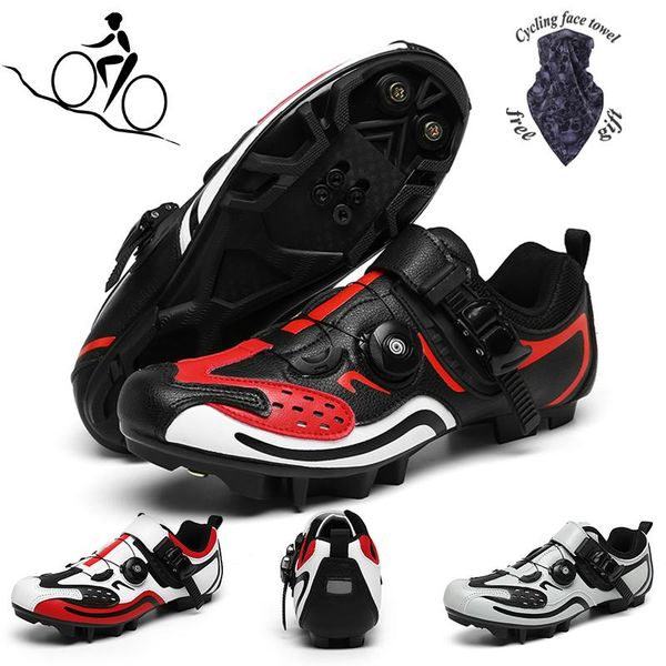 

men's rotating buckle mountain bike shoelace lock road cycling shoes non-slip flat training sports shoessize37-48 footwear, Black
