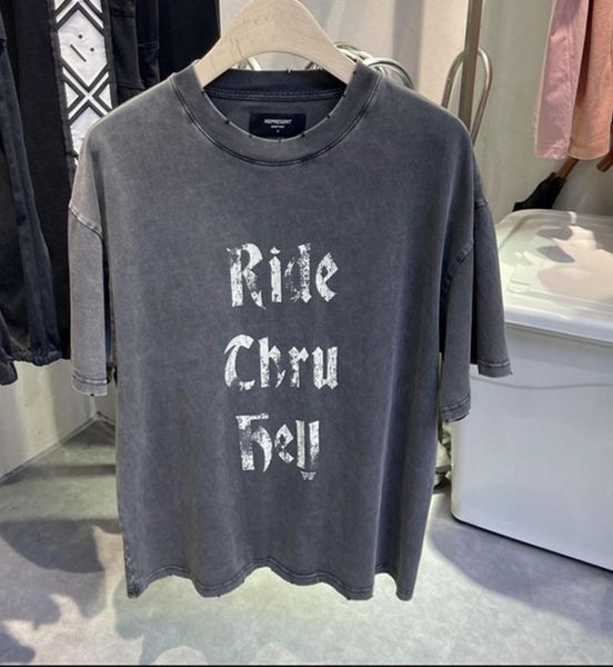 

men's t-shirts men women 1:1 t-shirt represent tee washed oversized vintage t shirt, White;black