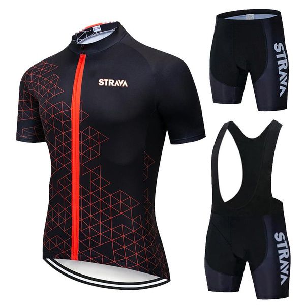 

racing sets men's cycling jersey 2021 pro team strava summer clothing quick drying set sport mtb bicycle jerseys bike uniform, Black;blue