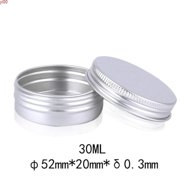 Barattolo cosmetico in alluminio metallo argento 300 pz / lotto 30 ml, lattine per imballaggio cosmetico per campioni di profumo solido da 30 g LX5187buona quantità