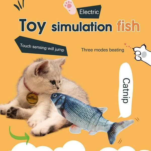 

cat toys 28cm electronic pet toy electric usb charging simulation fish for dog chewing playing biting supplies dropshiping
