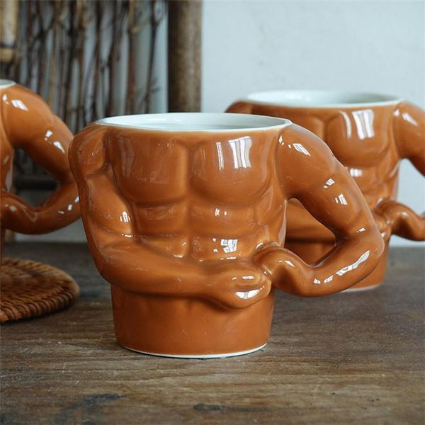 

mugs creative personality ceramic mug funny fun macho muscle water glass beer bar