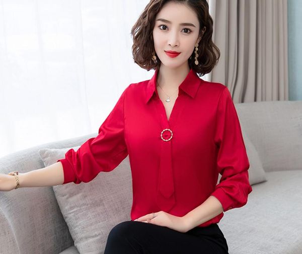 

2021 spring and autumn fashion long sleeve women's shirt@36, White