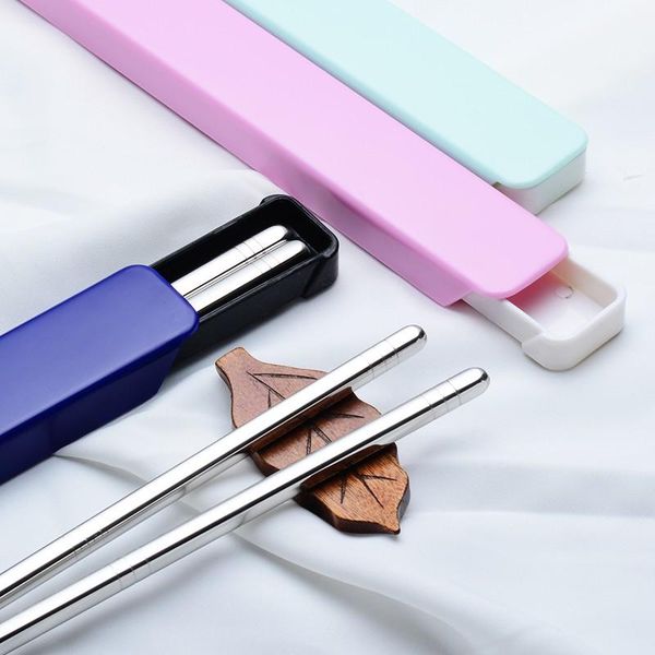 

sushi chopsticks set with portable box stainless steel hashi chop sticks case