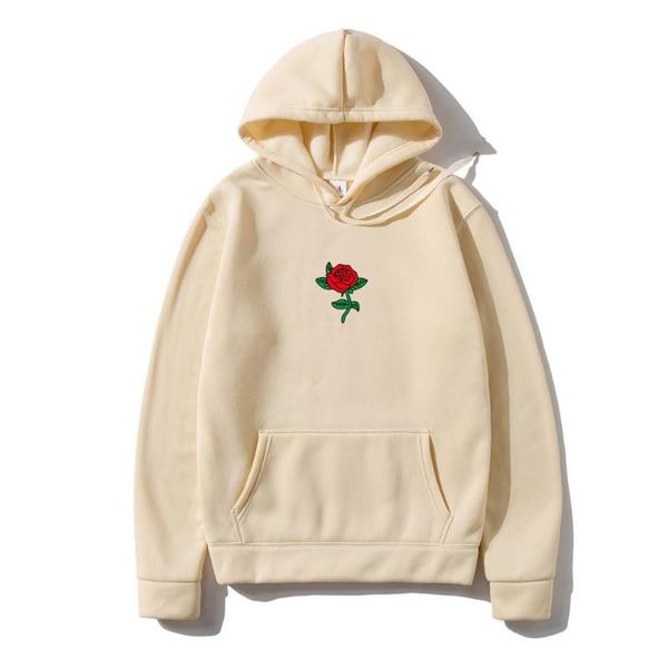 

men's hoodies & sweatshirts harajuku hoodie sweatshirt men fashion streetwear rose flower print pullover mens hoody hooded clothes, Black