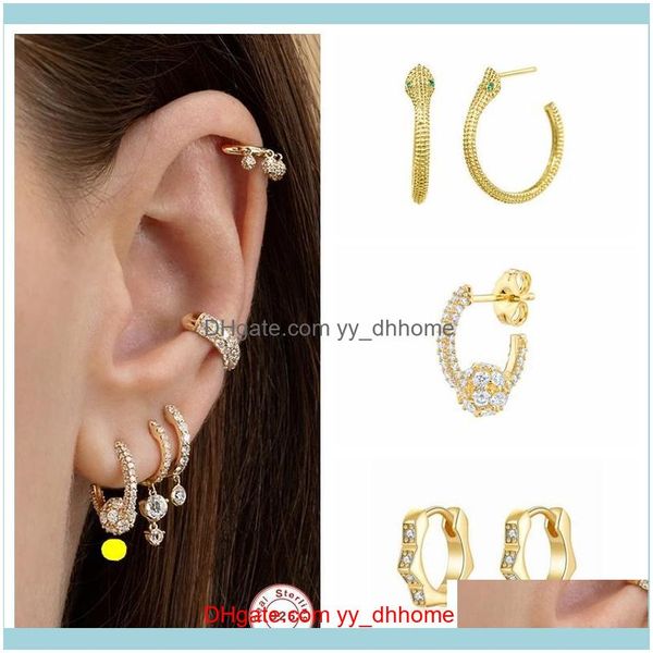 

hie jewelryluxury fine jewelry sparkling cz 925 sterling sier piercing pendientes hies hoop earring for lovers couples woman earrings & drop, Golden;silver