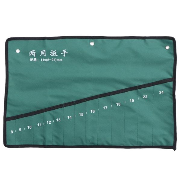 

storage bags canvas roll tools bag 14-pocket spanner wrench organizer pouch