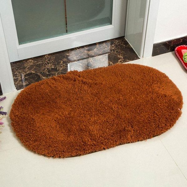 

50*80cm soft carpet slip-resistant bathing room rug floor door mat dirt barrier semi circle lamb wool carpets