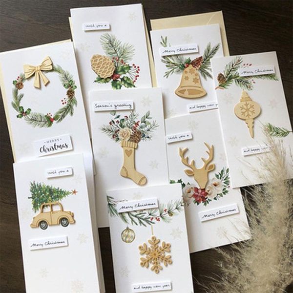 

greeting cards fashion bless message card high-end christmas variety birch
