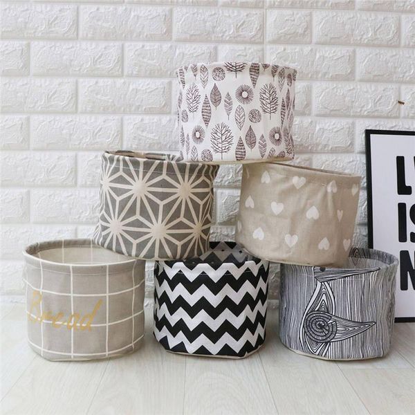 

21*16cm waterproof foldable small laundry basket dirty clothes standing bucket debris hamper desksundries cosmetic organizer storage bas
