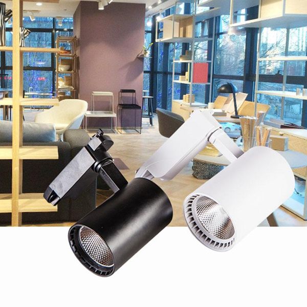

pcs led track light 12w 20w tracking fixture spot lights bulb for store shop mall exhibition cob rail spotlights lamp leds