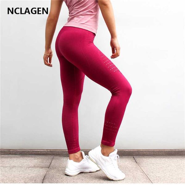 

yoga outfits women pant squat proof hole hollow out booty slim capris seamless fitness workout bulifting gyms legging nclagen, White;red