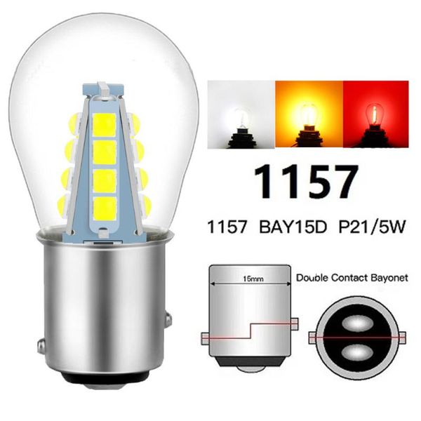 

emergency lights 8/16 3d 3030 chips1157 led p21/5w bay15d car brake light s25 auto vehicle reverse turning signal bulb lamp white 6000k 12v