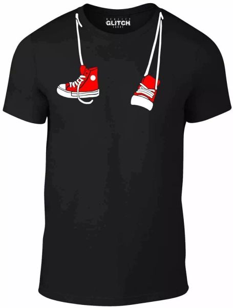 

mens hanging trainer t-shirt size 4xl-5xl t shirt funny sneakers cool large size, White;black
